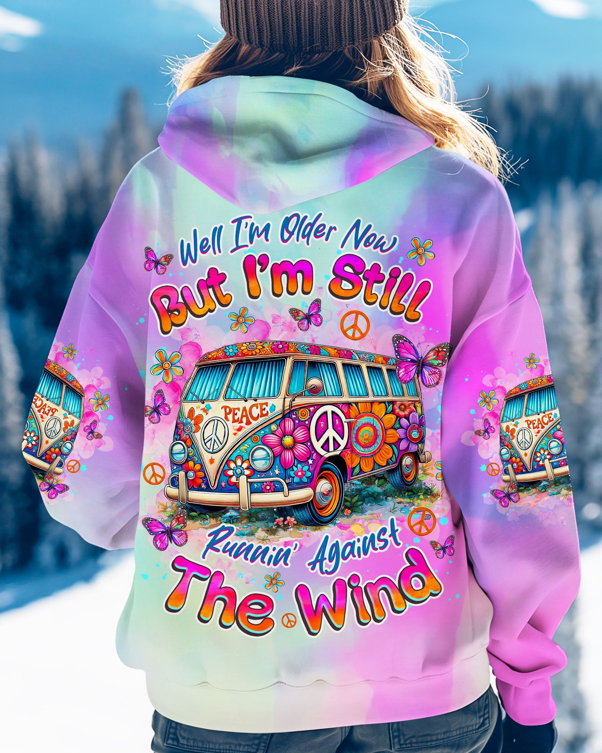 Older Now Still Runnin Against the Wind Tie Dye Peace Van AOP Shirts _1_ DZEXo