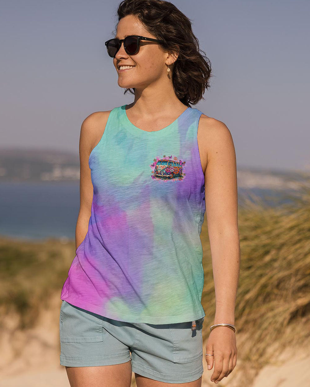 Older Now Still Runnin Against the Wind Tie Dye Peace Van AOP Shirts _5_ WdSpe