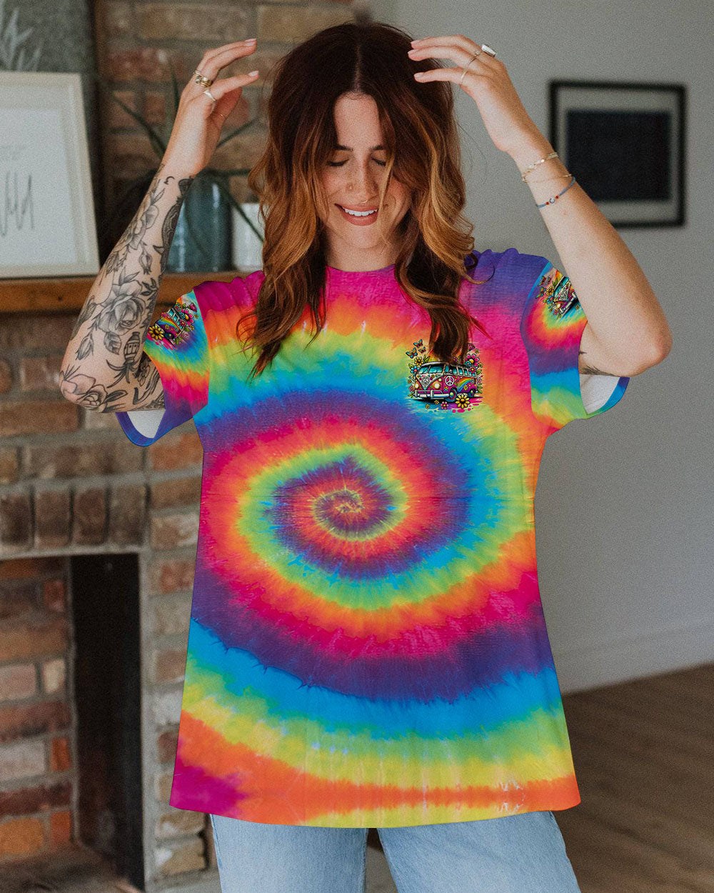 Older Now Still Runnin Against the Wind Tie Dye Retro Hippie Van AOP Shirts _2_ zITTD