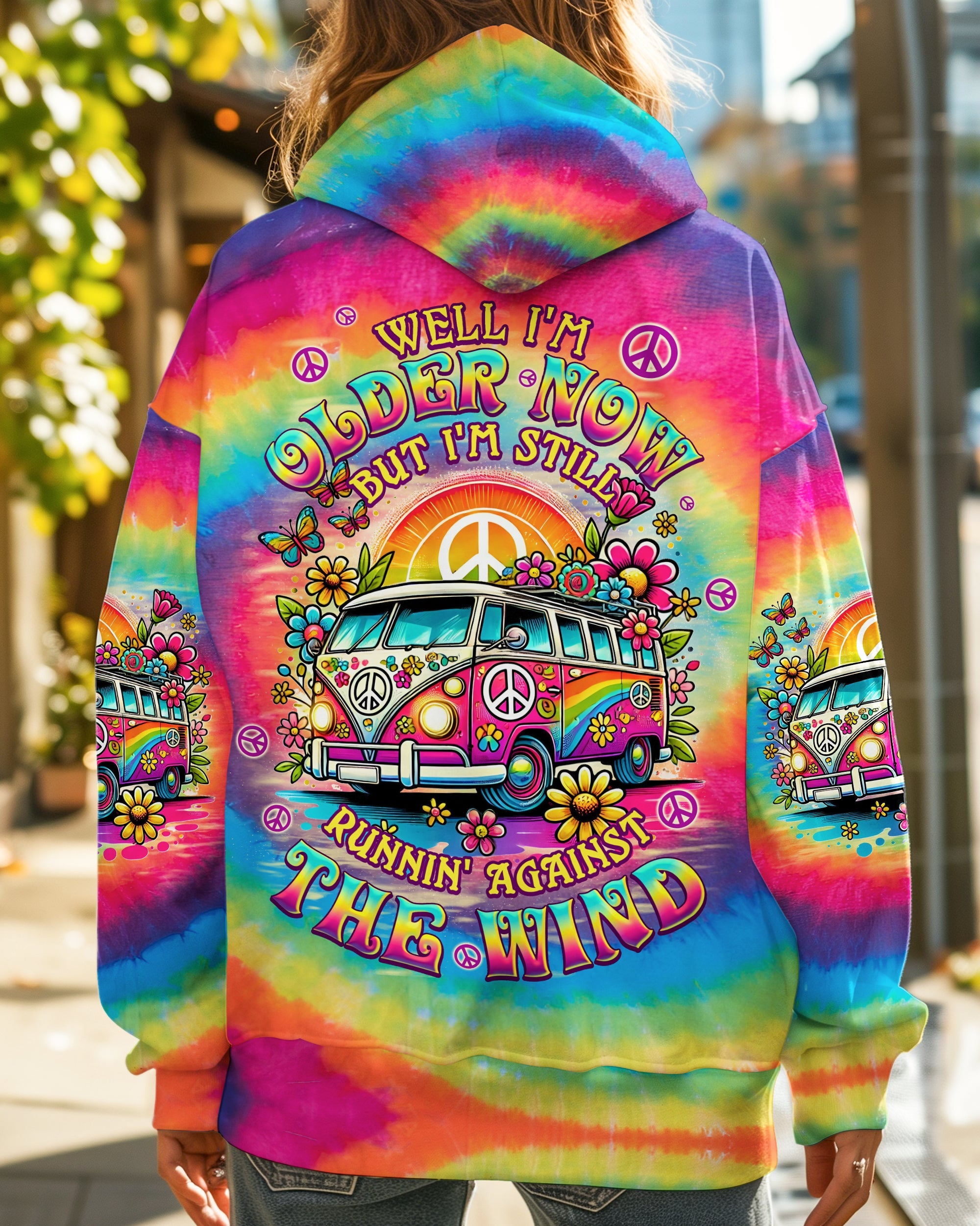 Older Now Still Runnin Against the Wind Tie Dye Retro Hippie Van AOP Shirts _7_ 3ZCoX