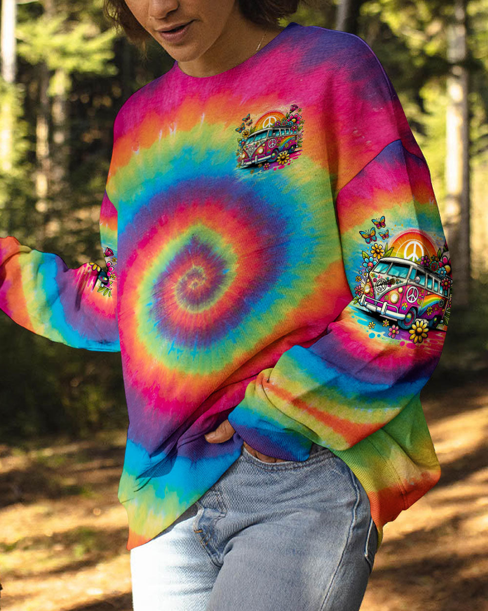 Older Now Still Runnin Against the Wind Tie Dye Retro Hippie Van AOP Shirts _8_ isCmh