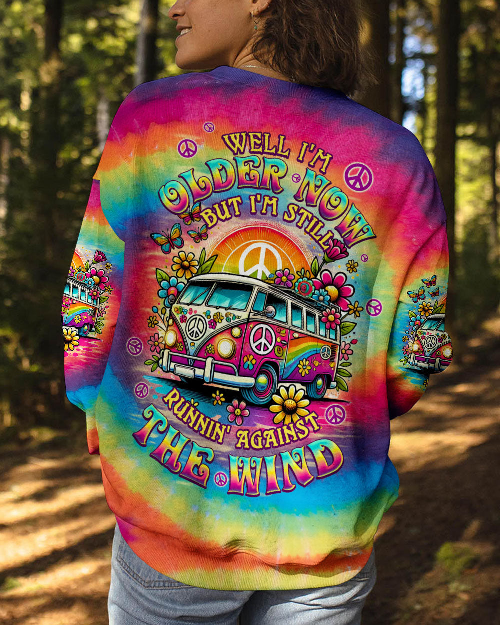 Older Now Still Runnin Against the Wind Tie Dye Retro Hippie Van AOP Shirts _9_ aiXPZ
