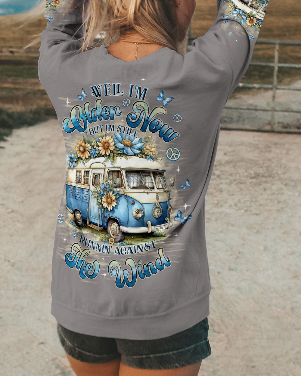 Older Now Still Runnin Against the Wind Vintage Blue Hippie Van AOP Shirts _3_ mSm55