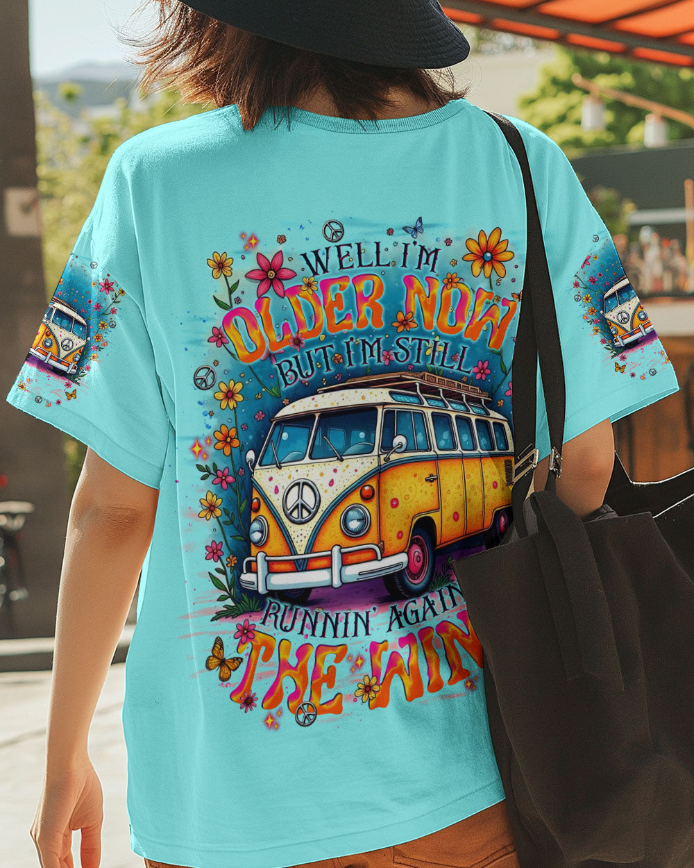 Older Now Still Runnin Hippie Van Floral Peace VW Bus AOP Shirts _12_ 61G9u