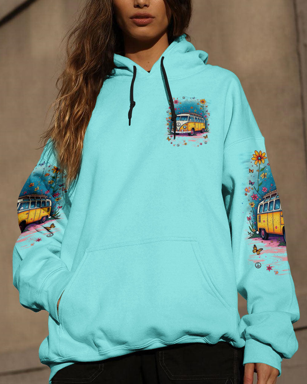 Older Now Still Runnin Hippie Van Floral Peace VW Bus AOP Shirts _13_ Kr2qO