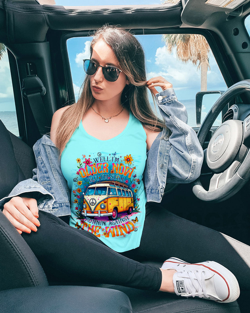 Older Now Still Runnin Hippie Van Floral Peace VW Bus AOP Shirts _5_ LTH68