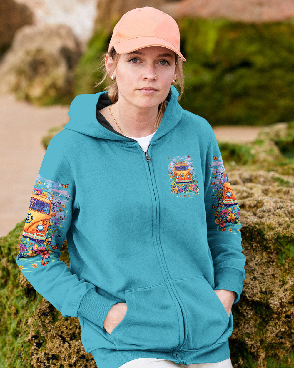 Older Now Still Runnin Hippie Van Peace Bus Floral Graphic AOP Shirts _12_ M44jJ