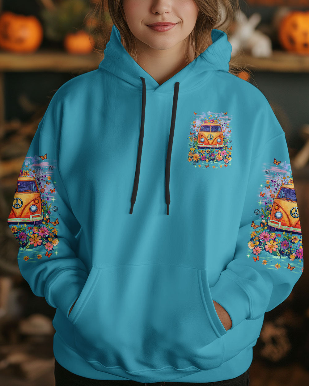 Older Now Still Runnin Hippie Van Peace Bus Floral Graphic AOP Shirts _8_ a6gb7