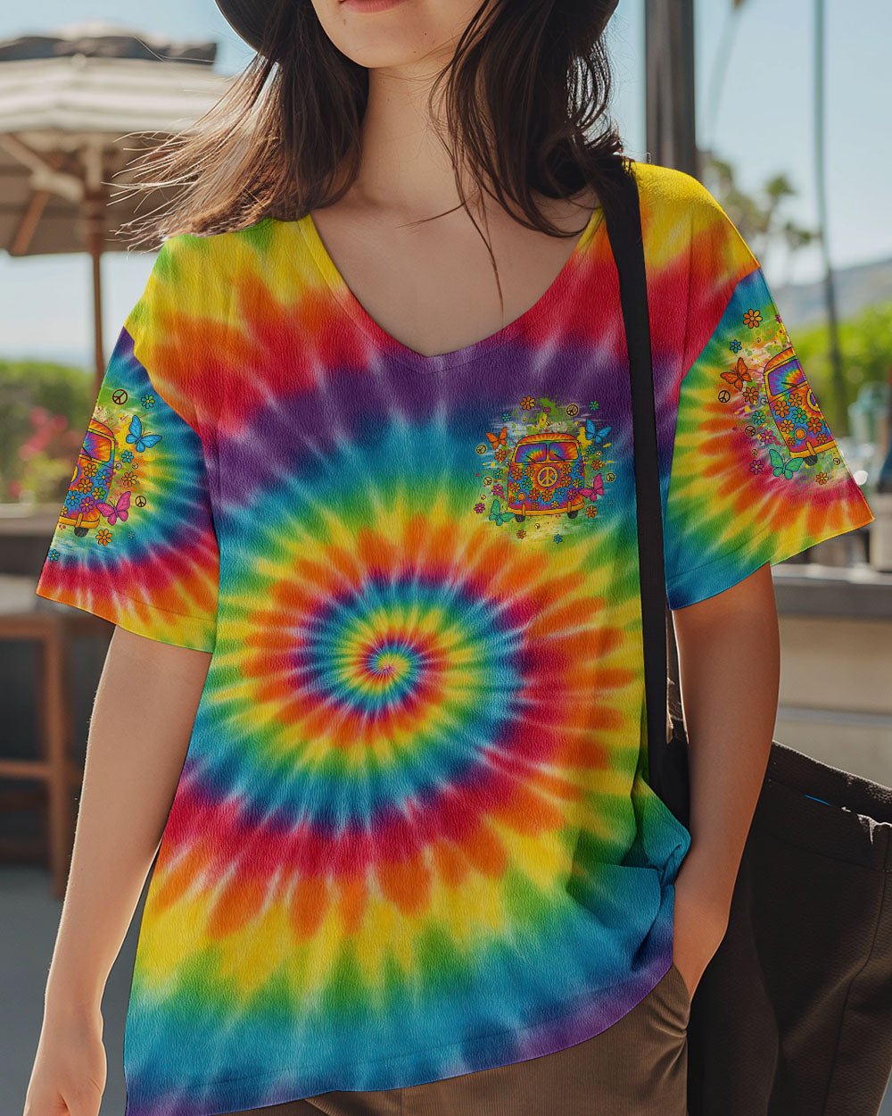 Older Now Still Runnin_E2_80_99 Against the Wind Flower Power Hippie Van Tie Dye AOP Shirts _4_ MQB2L