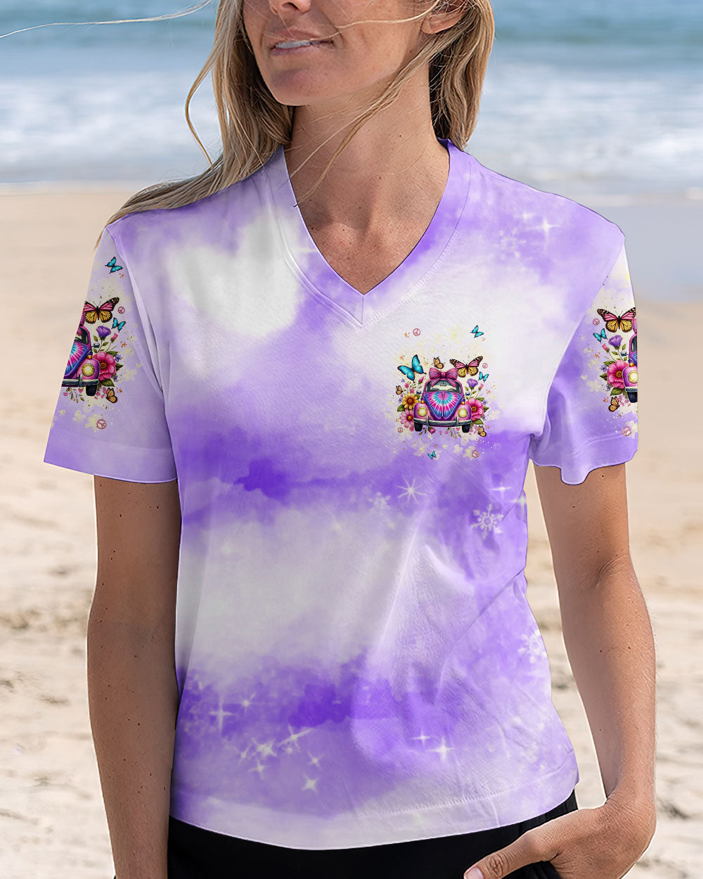 Older Now Still Runnin_E2_80_99 Against the Wind Purple Tie Dye Floral Hippie Car AOP Shirts _4_ jNC5X