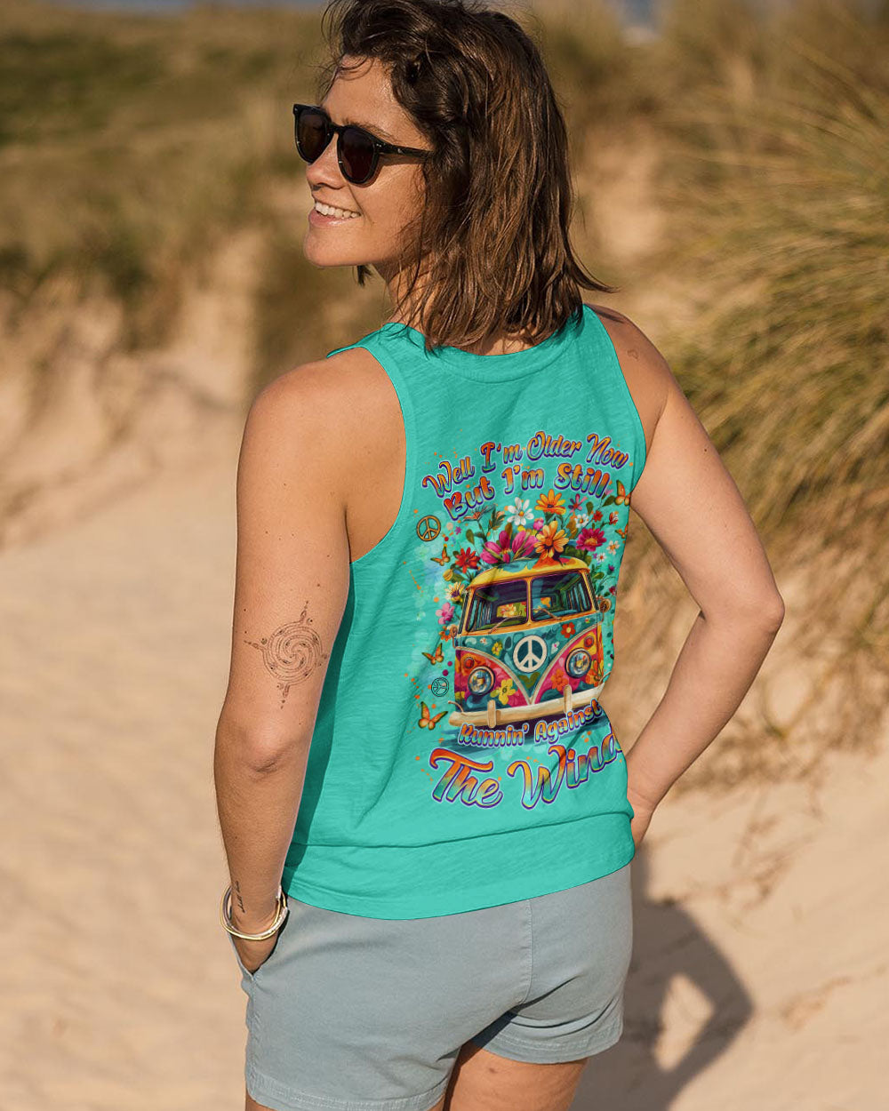 Older Now Still Runnin_E2_80_99 Against the Wind Retro Hippie Van Floral Peace AOP Shirts _14_ iYCgf