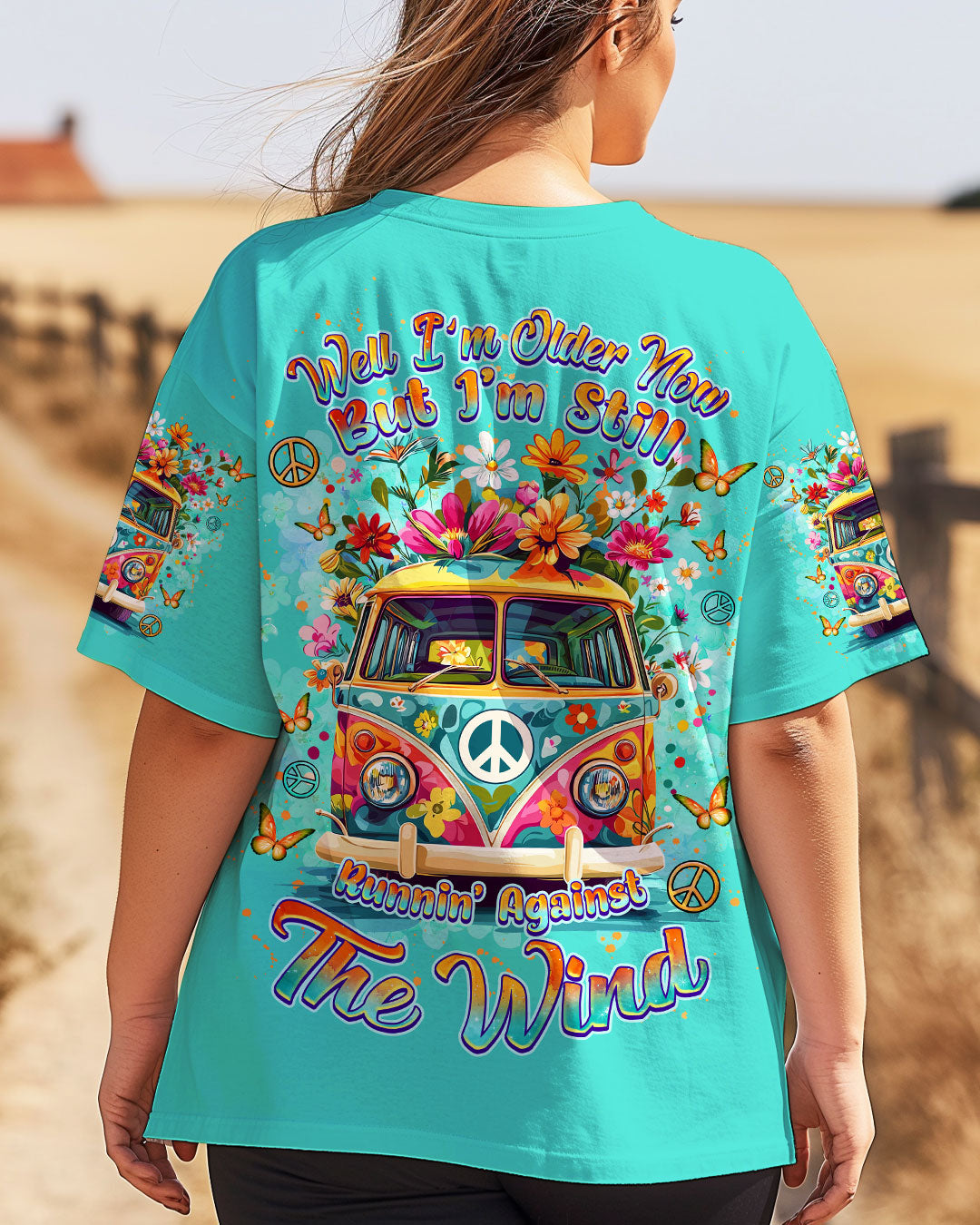 Older Now Still Runnin_E2_80_99 Against the Wind Retro Hippie Van Floral Peace AOP Shirts _4_ byo5q