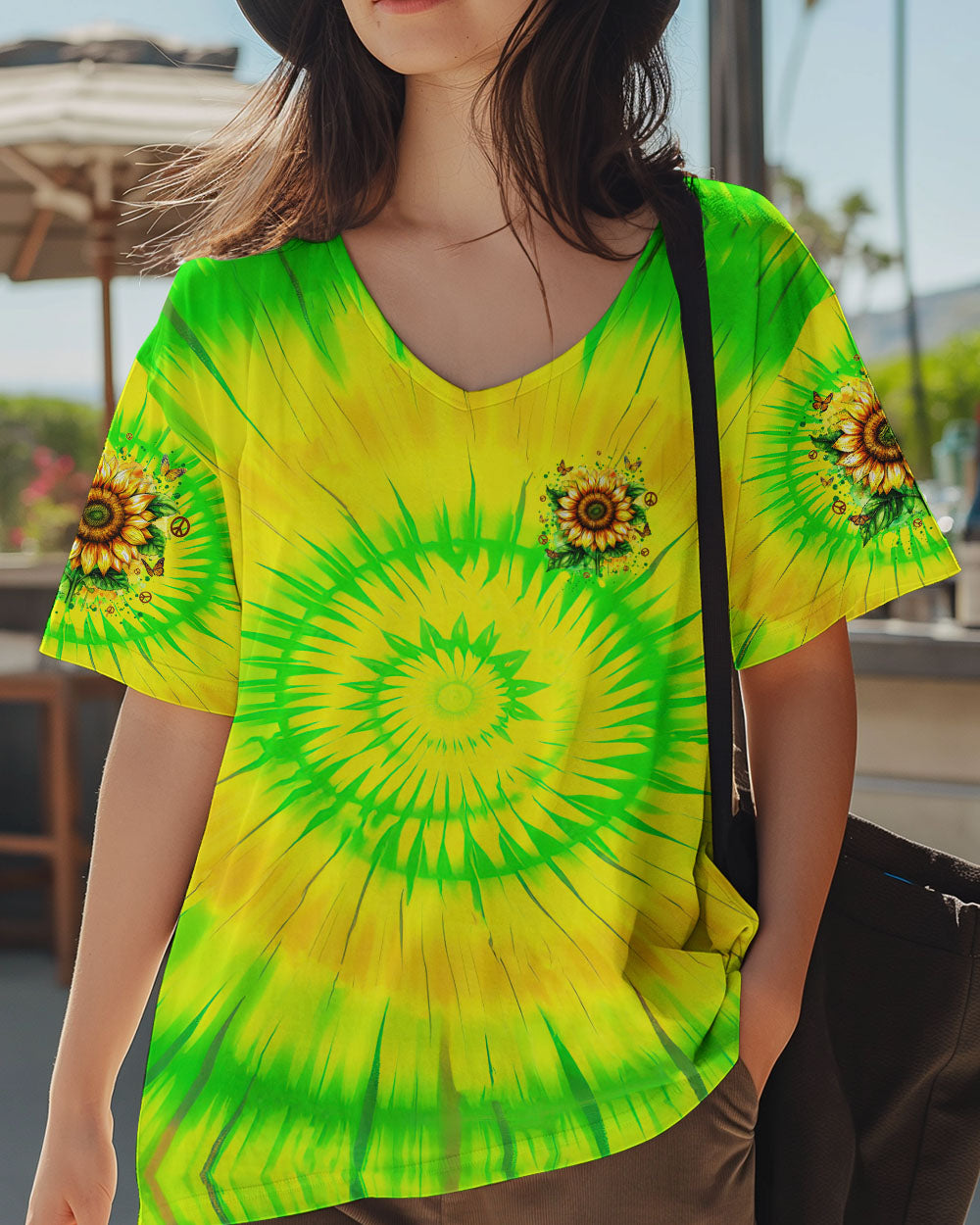 Older Now Still Running Against the Wind Sunflower Tie Dye Green AOP Shirts _2_ NnShA