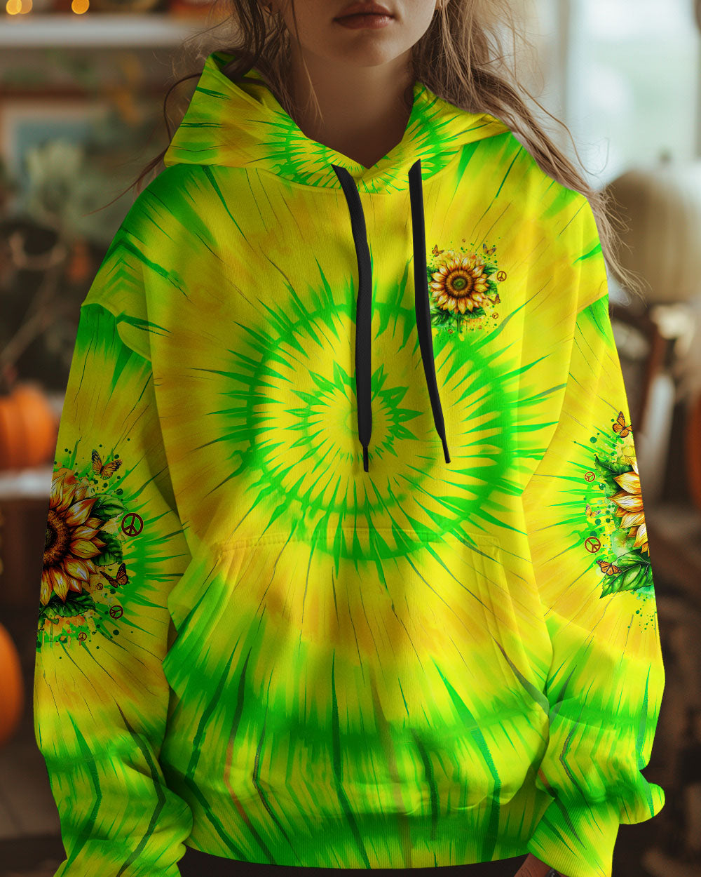 Older Now Still Running Against the Wind Sunflower Tie Dye Green AOP Shirts _4_ xQQtx
