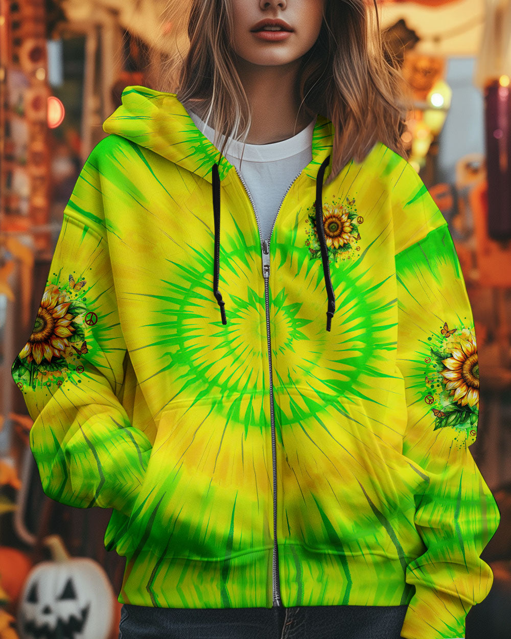 Older Now Still Running Against the Wind Sunflower Tie Dye Green AOP Shirts _8_ GQL6E