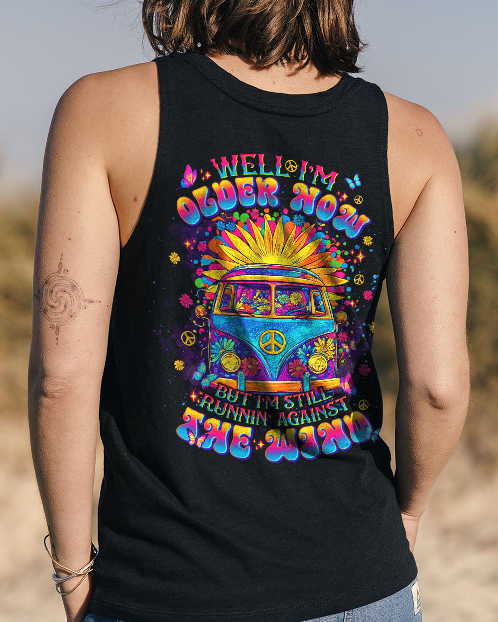 Older Now Still Running Against the Wind Trippy Hippie Van AOP Shirts _7_ 03kCx