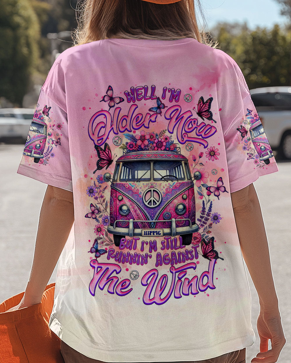 Older Now but I still Runnin Against the Wind Tie Dye Pink Vintage Hippie Van AOP Shirts _13_ 9eCzh