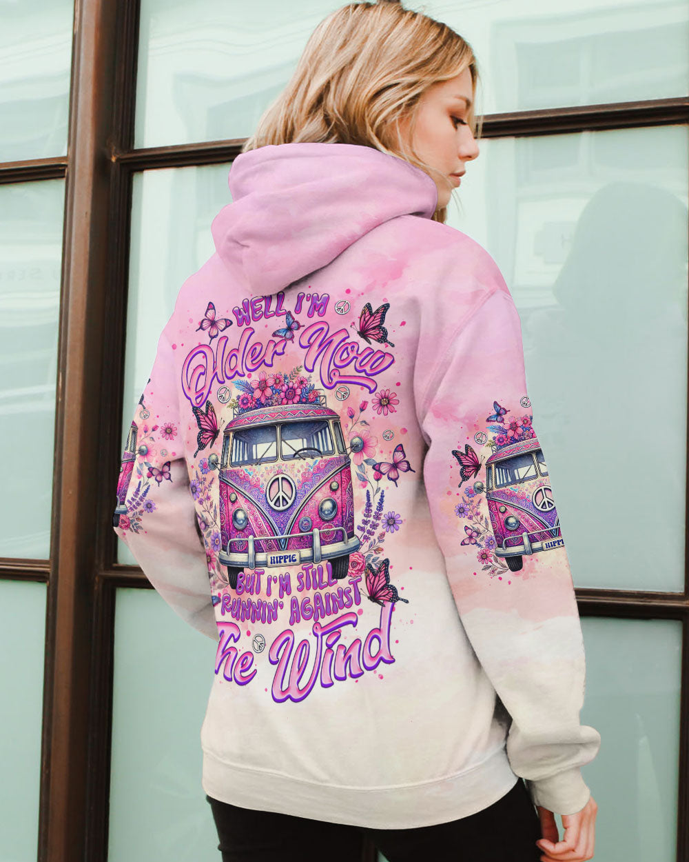 Older Now but I still Runnin Against the Wind Tie Dye Pink Vintage Hippie Van AOP Shirts _14_ jfBDE