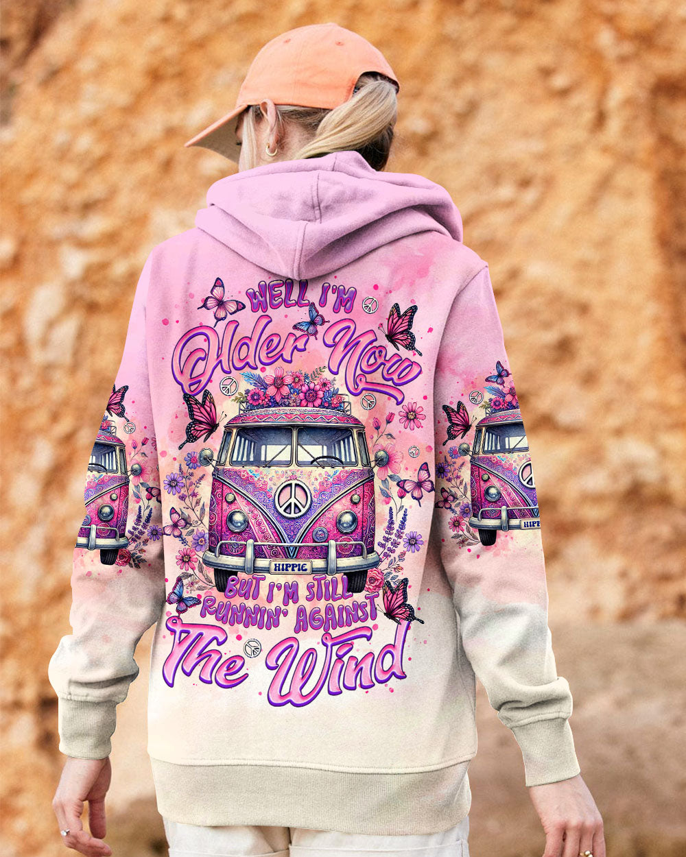 Older Now but I still Runnin Against the Wind Tie Dye Pink Vintage Hippie Van AOP Shirts _1_ LPh9R