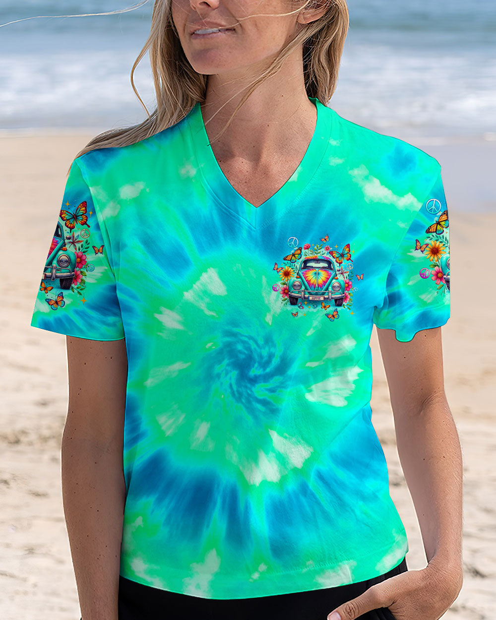 Older Now but I_E2_80_99m Still Runnin_E2_80_99 Against the Wind Tie Dye Peace Sign Hippie Car AOP Shirts _12_ evgWS