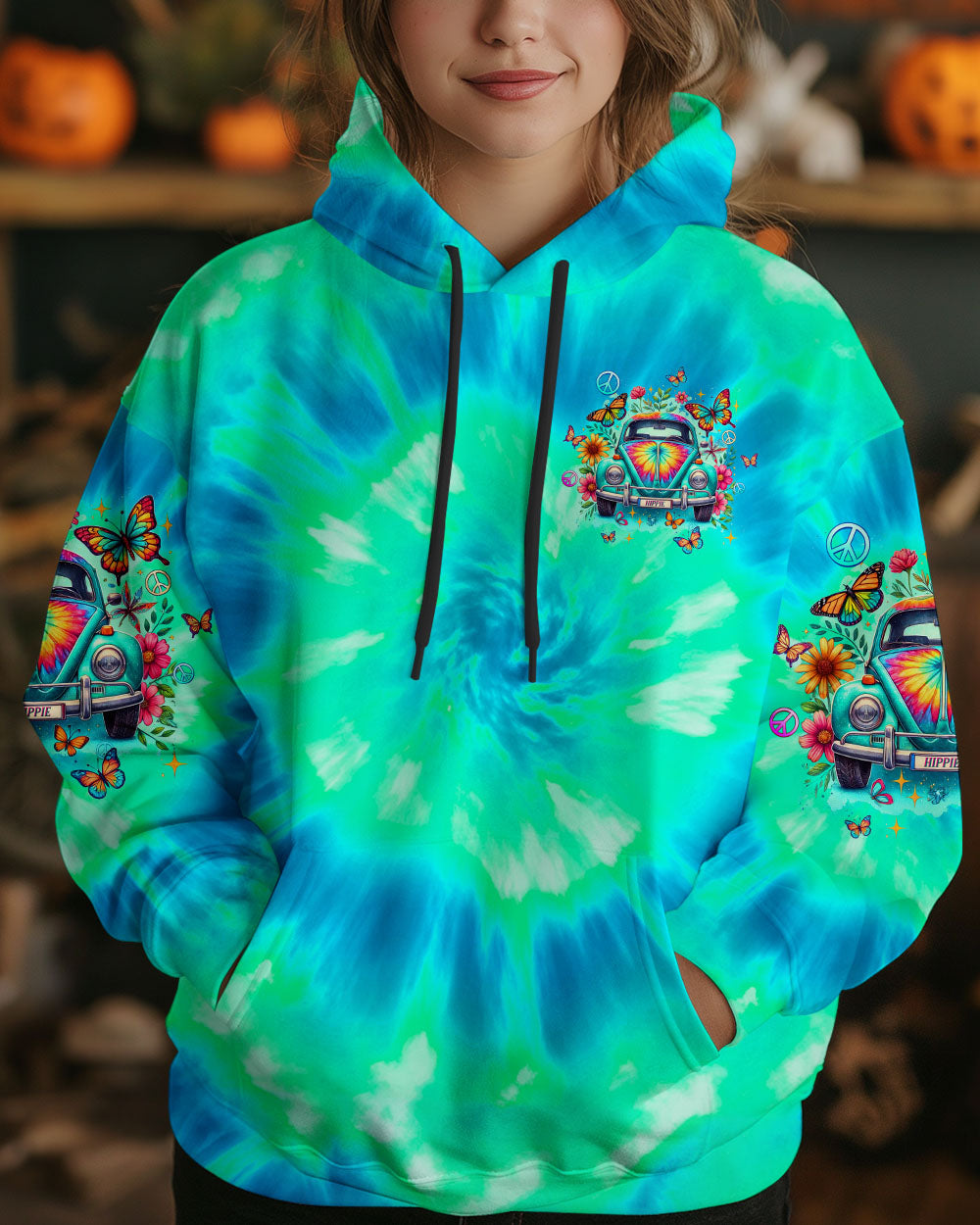 Older Now but I_E2_80_99m Still Runnin_E2_80_99 Against the Wind Tie Dye Peace Sign Hippie Car AOP Shirts _14_ ahE5N