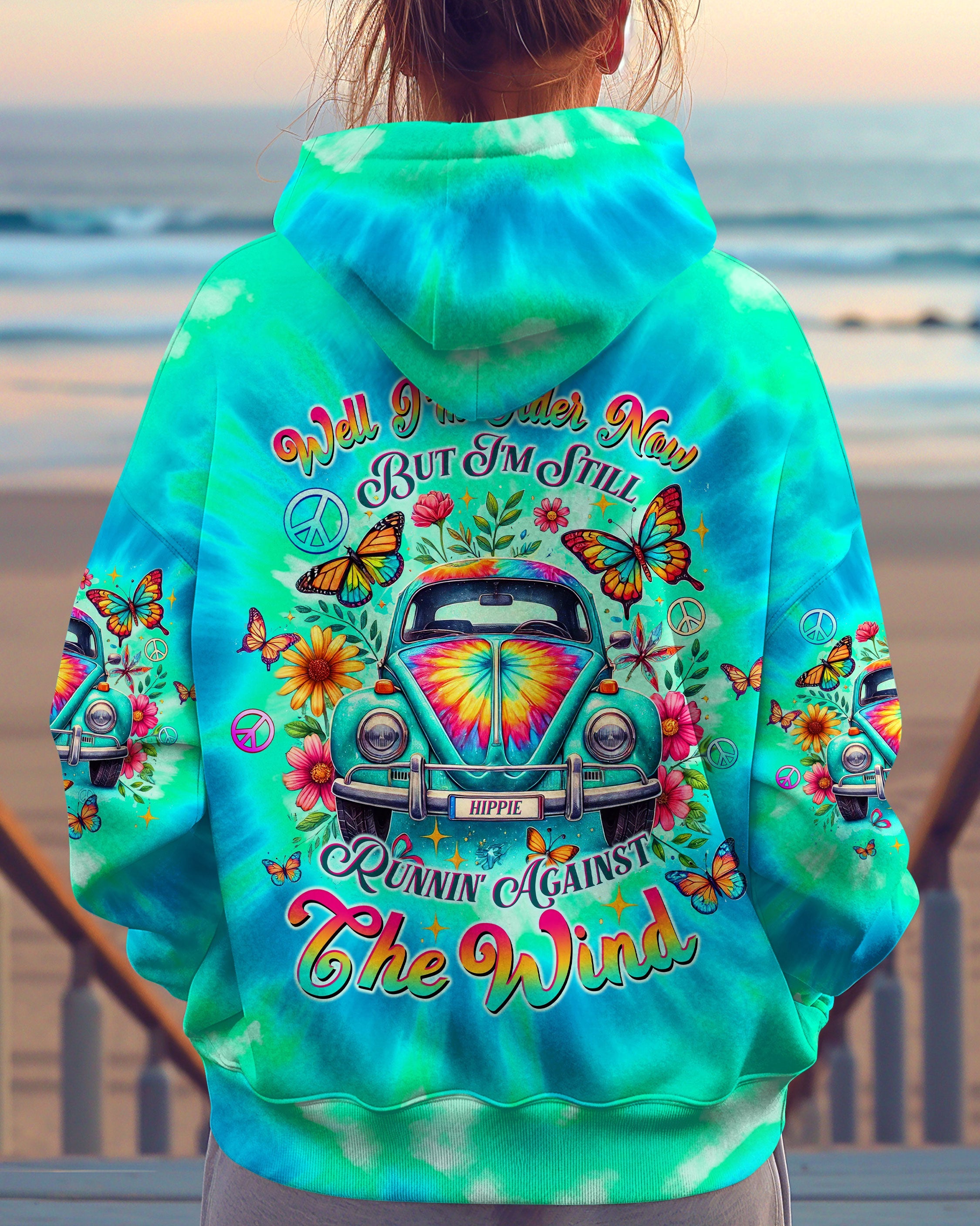 Older Now but I_E2_80_99m Still Runnin_E2_80_99 Against the Wind Tie Dye Peace Sign Hippie Car AOP Shirts _1_ RY5dN