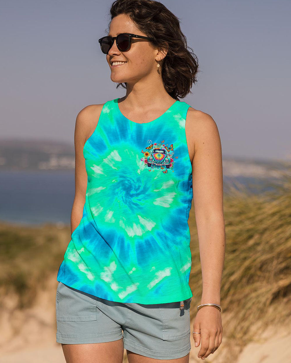 Older Now but I_E2_80_99m Still Runnin_E2_80_99 Against the Wind Tie Dye Peace Sign Hippie Car AOP Shirts _6_ MddvI