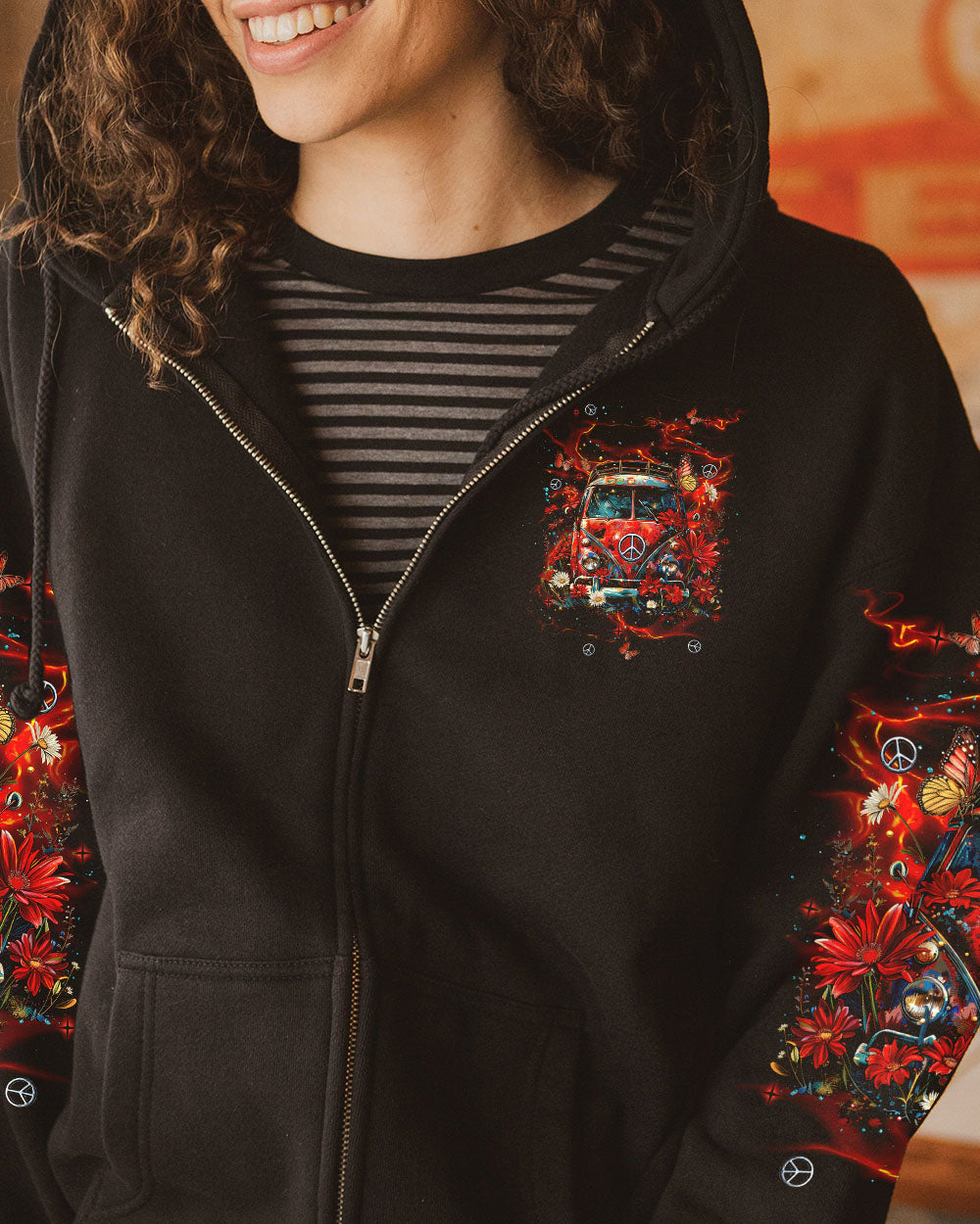 Older Now but Im still Runnin Against the Wind Retro Van Peace Hippie Style AOP Shirts _4_ wEYFH