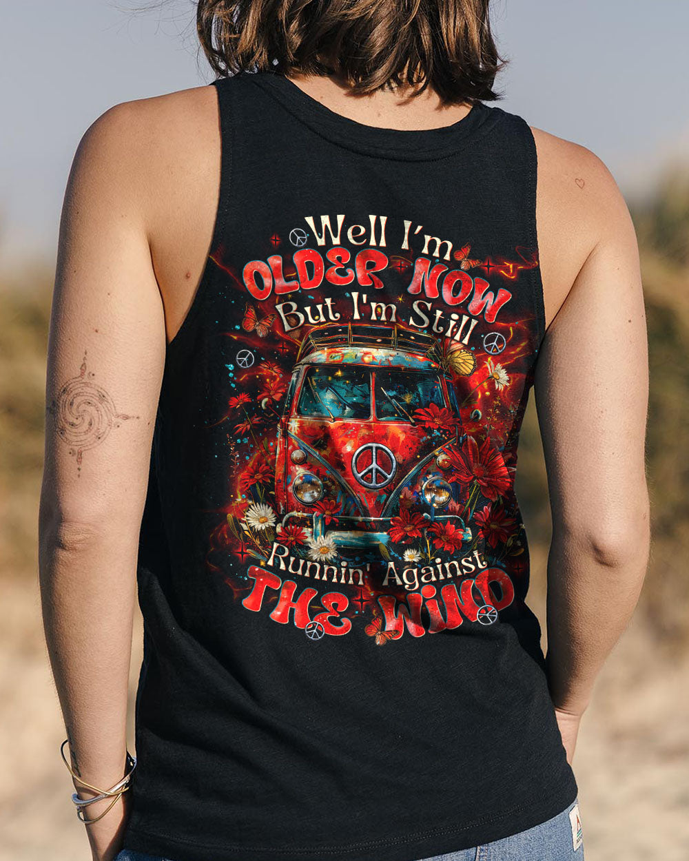 Older Now but Im still Runnin Against the Wind Retro Van Peace Hippie Style AOP Shirts _7_ 8bPXI