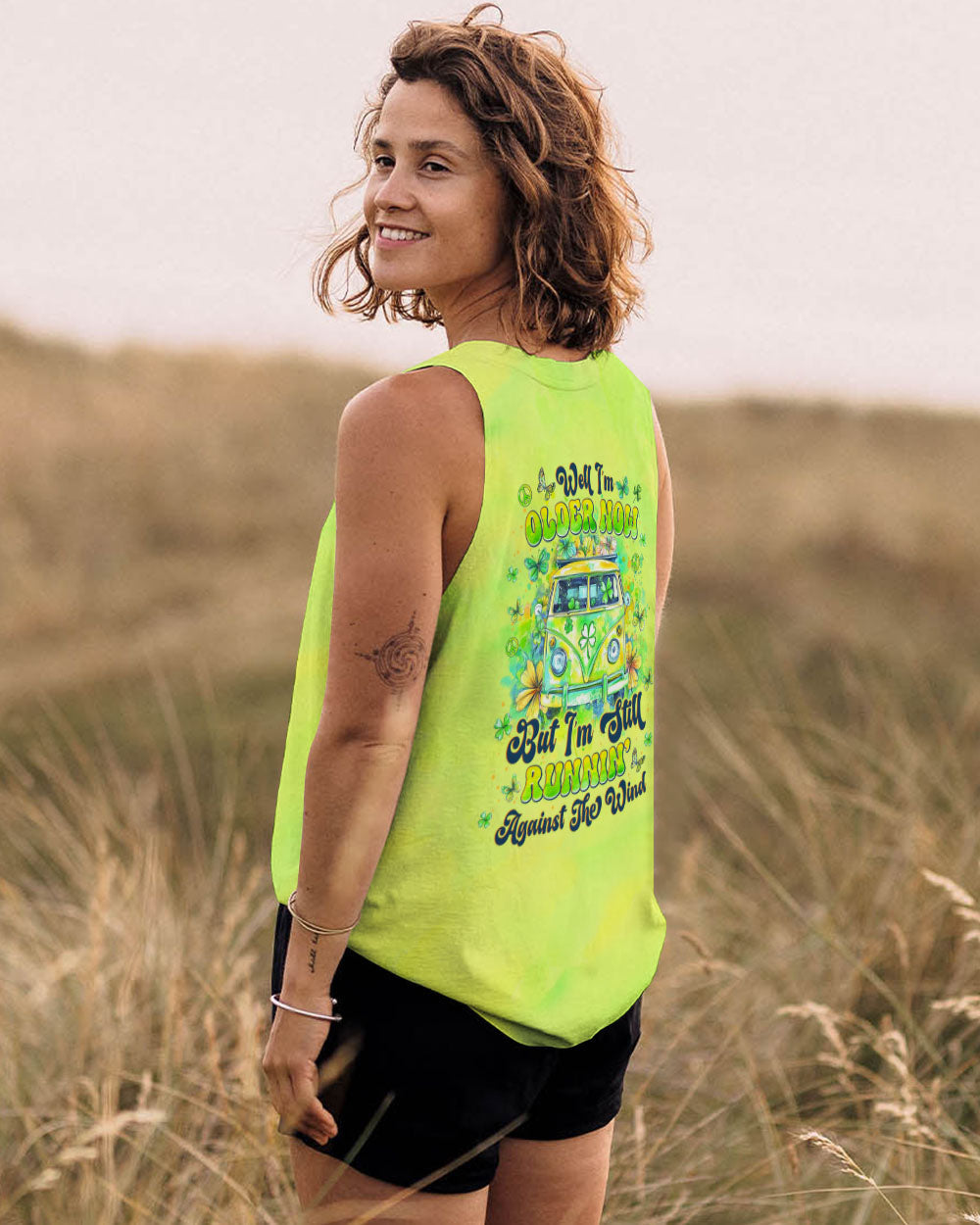 Older Now but Still Runnin Against the Wind Green Hippie Van AOP Shirts _11_ 2Mj9v