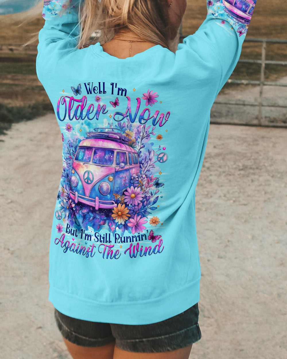 Older Now but Still Runnin Against the Wind Hippie VW Van AOP Shirts _7_ 1GdzF