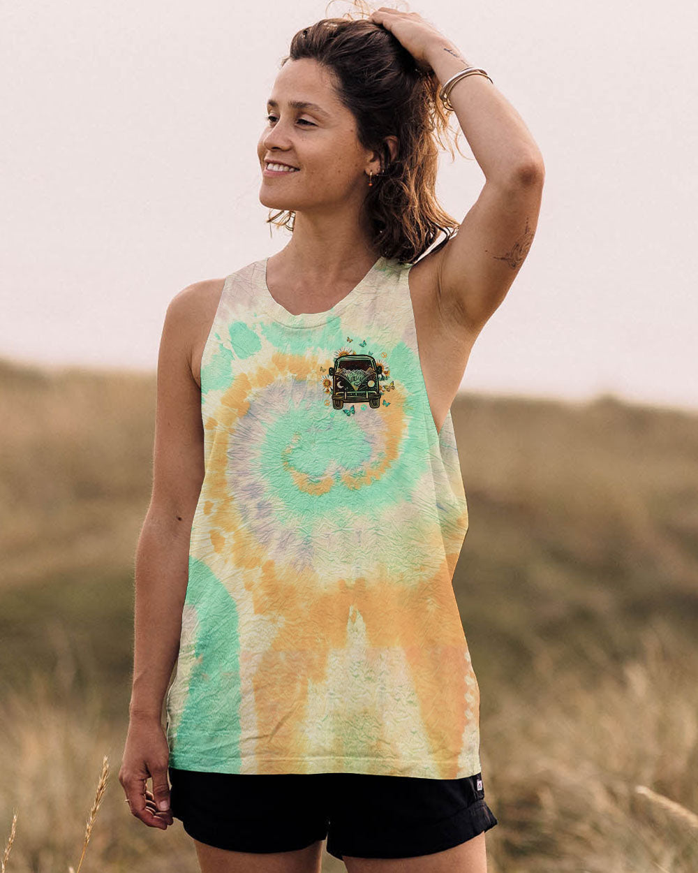 Older Now but Still Runnin Against the Wind Hippie VW Van and Sunflower AOP Shirts _12_ lBmSn