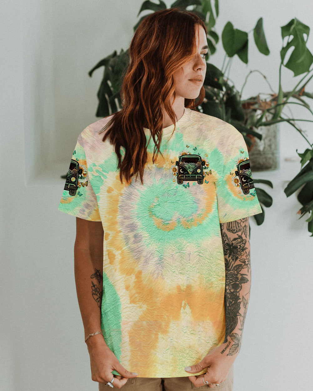 Older Now but Still Runnin Against the Wind Hippie VW Van and Sunflower AOP Shirts _2_ YTMnu