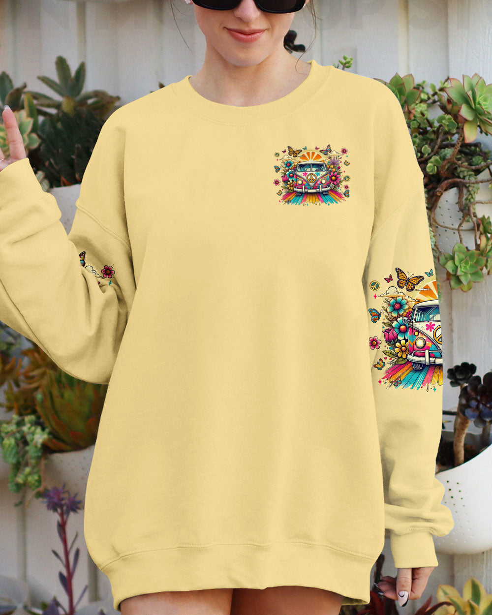 Older Now but Still Runnin Against the Wind Hippie Van Butterfly AOP Shirts _4_ zeFYh