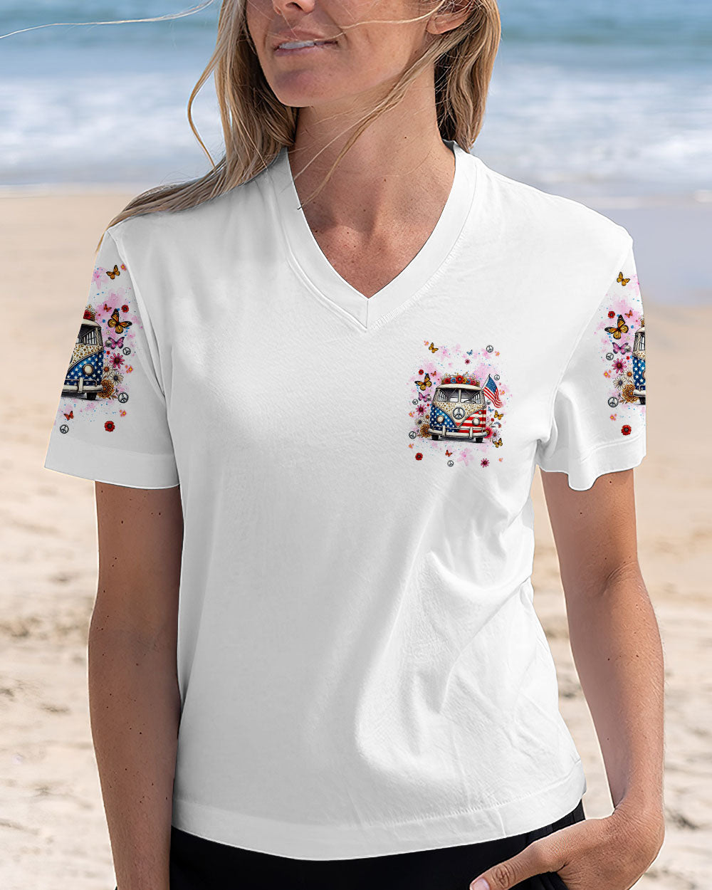 Older Now but Still Runnin Against the Wind Patriotic Hippie Van AOP Shirts _11_ yVEUf