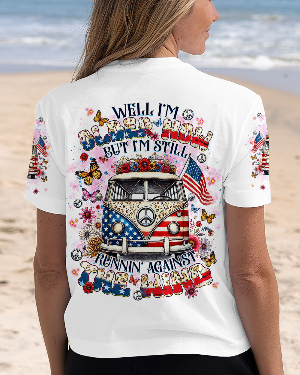 Older Now but Still Runnin Against the Wind Patriotic Hippie Van AOP Shirts _12_ x06Ez