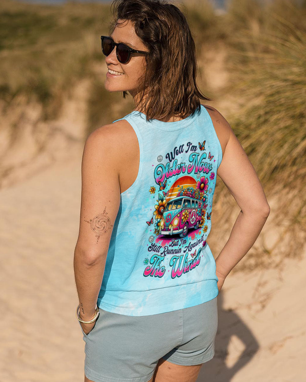 Older Now but Still Runnin Against the Wind Retro Hippie Van Sunset AOP Shirts _11_ xTZXx