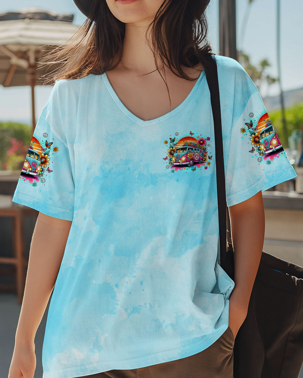 Older Now but Still Runnin Against the Wind Retro Hippie Van Sunset AOP Shirts _2_ vtUFp