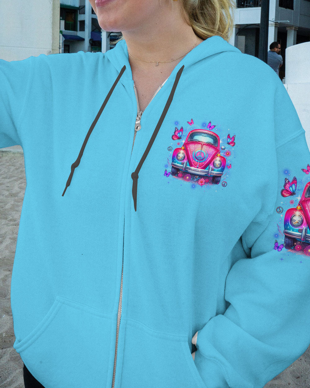 Older Now but Still Runnin Against the Wind Retro Pink VW Bug and Butterfly AOP Shirts _4_ B6L5d