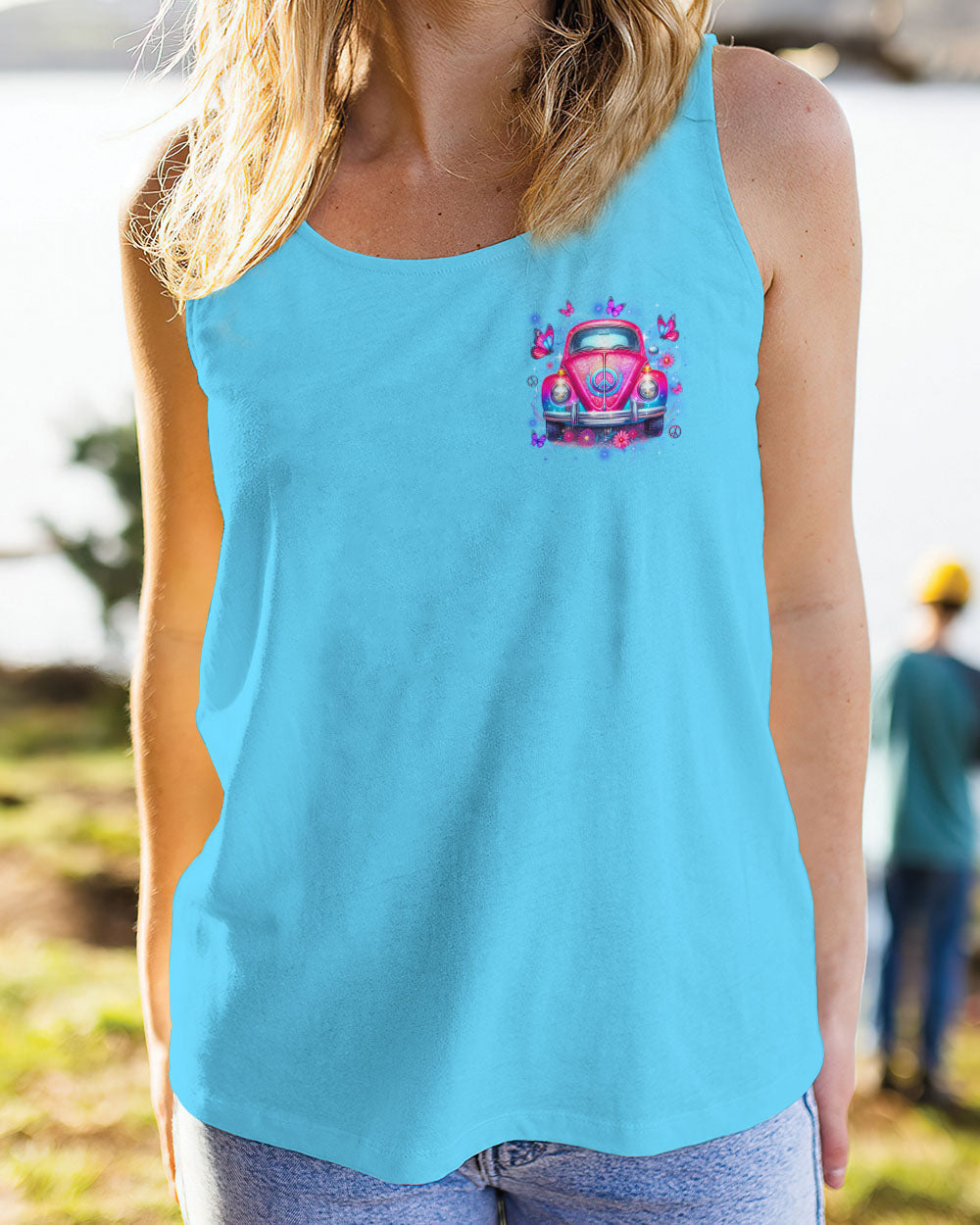 Older Now but Still Runnin Against the Wind Retro Pink VW Bug and Butterfly AOP Shirts _8_ WFWqG