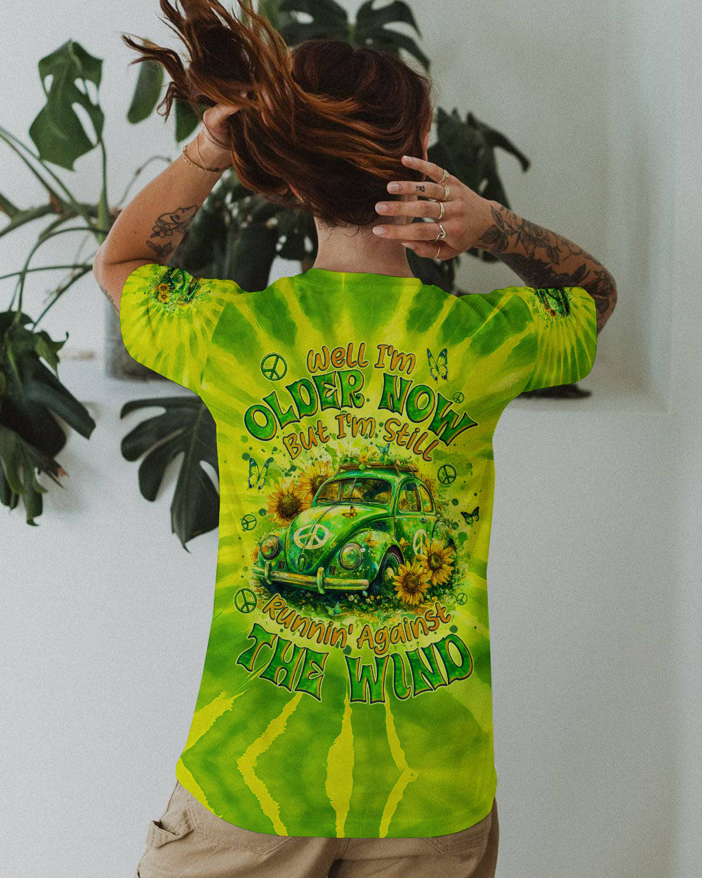Older Now but Still Runnin Against the Wind Retro Tie Dye Hippie Car AOP Shirts _10_ hbqnt