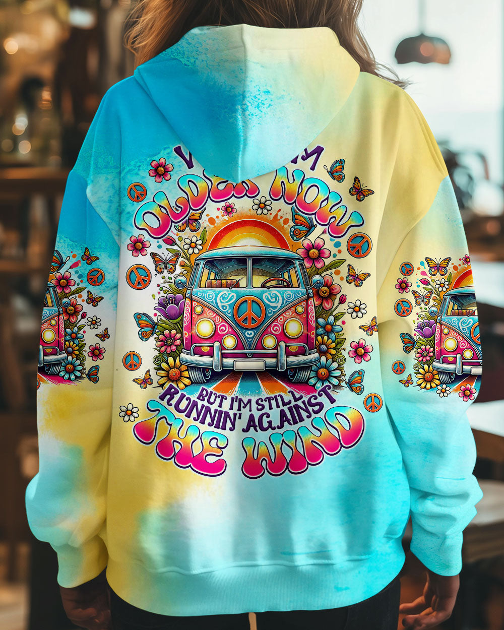 Older Now but Still Runnin Against the Wind Tie Dye Colorful Hippie Van AOP Shirts _1_ dw6rB