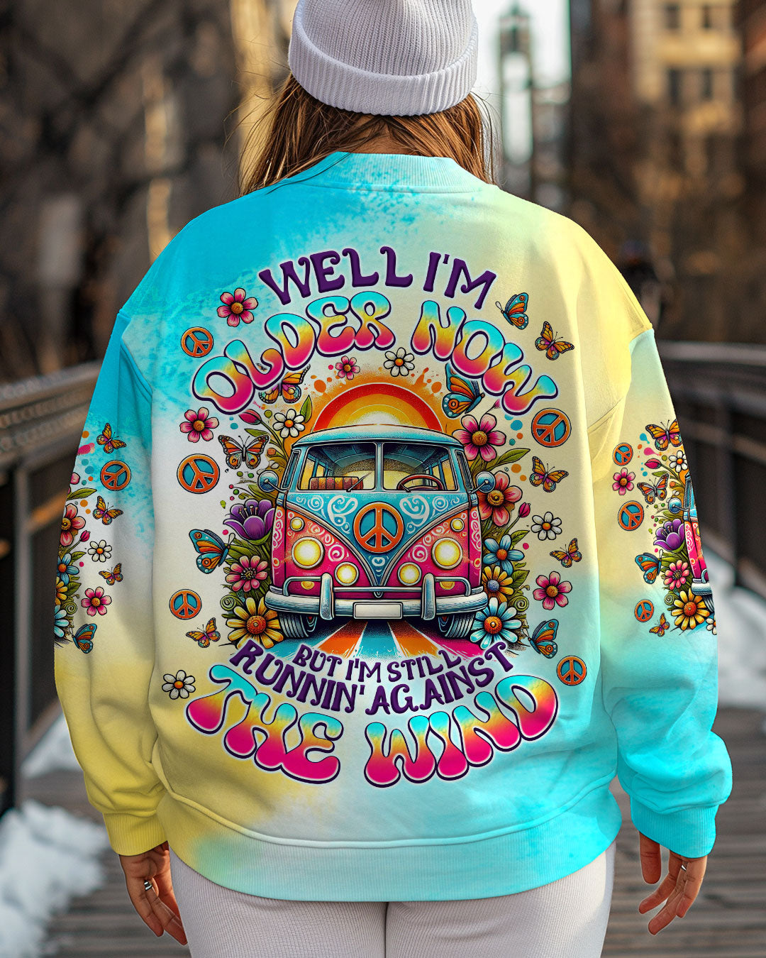 Older Now but Still Runnin Against the Wind Tie Dye Colorful Hippie Van AOP Shirts _2_ nguFW