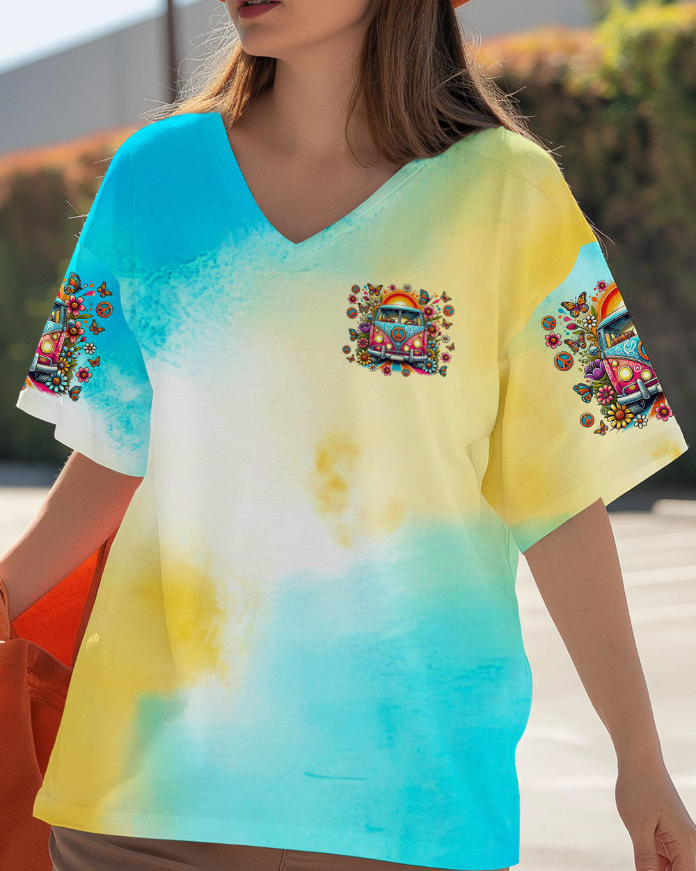 Older Now but Still Runnin Against the Wind Tie Dye Colorful Hippie Van AOP Shirts _5_ jrnxW