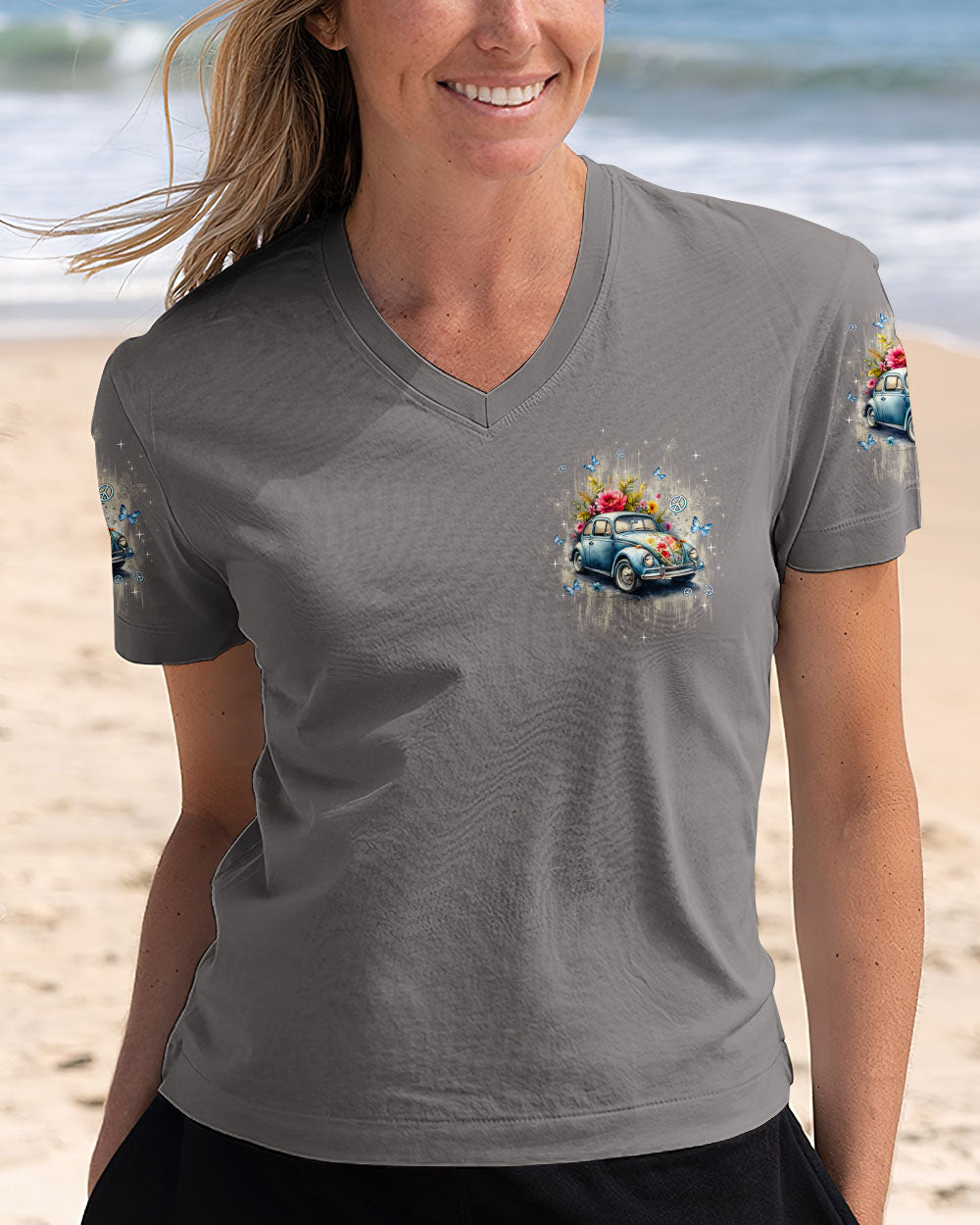 Older Now but Still Runnin Against the Wind Vintage Floral Peace Car AOP Shirts _12_ 1hN9R