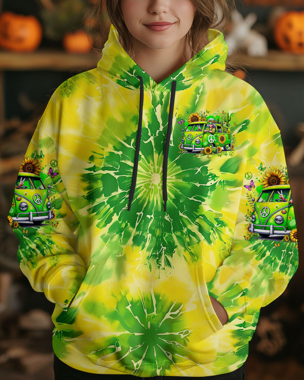 Older Now but Still Runnin Hippie Van Tie Dye Retro Van and Sunflower AOP Shirts _6_ DHgH7