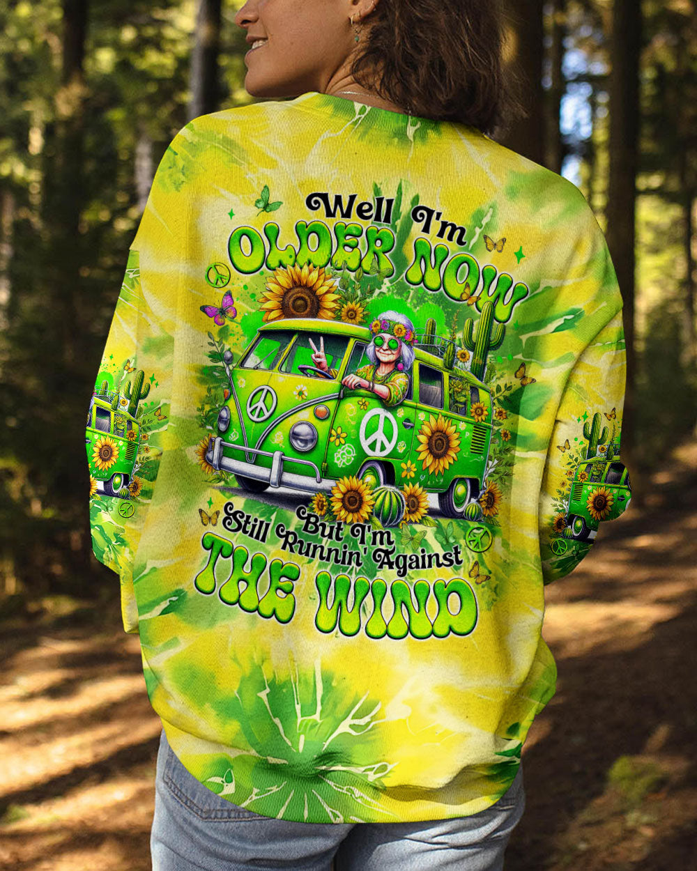 Older Now but Still Runnin Hippie Van Tie Dye Retro Van and Sunflower AOP Shirts _9_ 0HR5b
