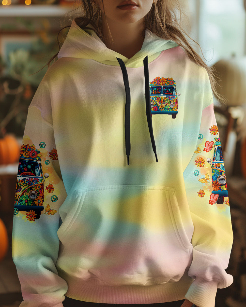 Older Now but Still Running Against the Wind Colorful Hippie Van AOP Shirts _14_ e1NsD