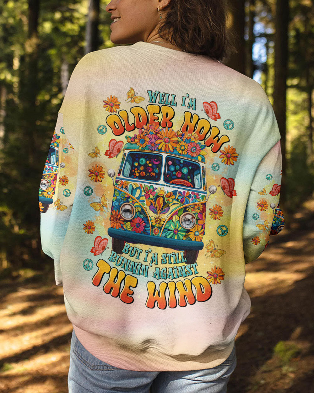 Older Now but Still Running Against the Wind Colorful Hippie Van AOP Shirts _3_ MLlAQ