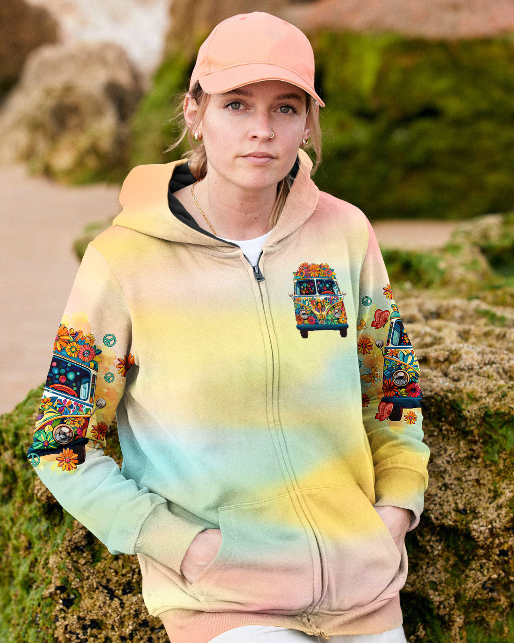 Older Now but Still Running Against the Wind Colorful Hippie Van AOP Shirts _4_ mOJwZ